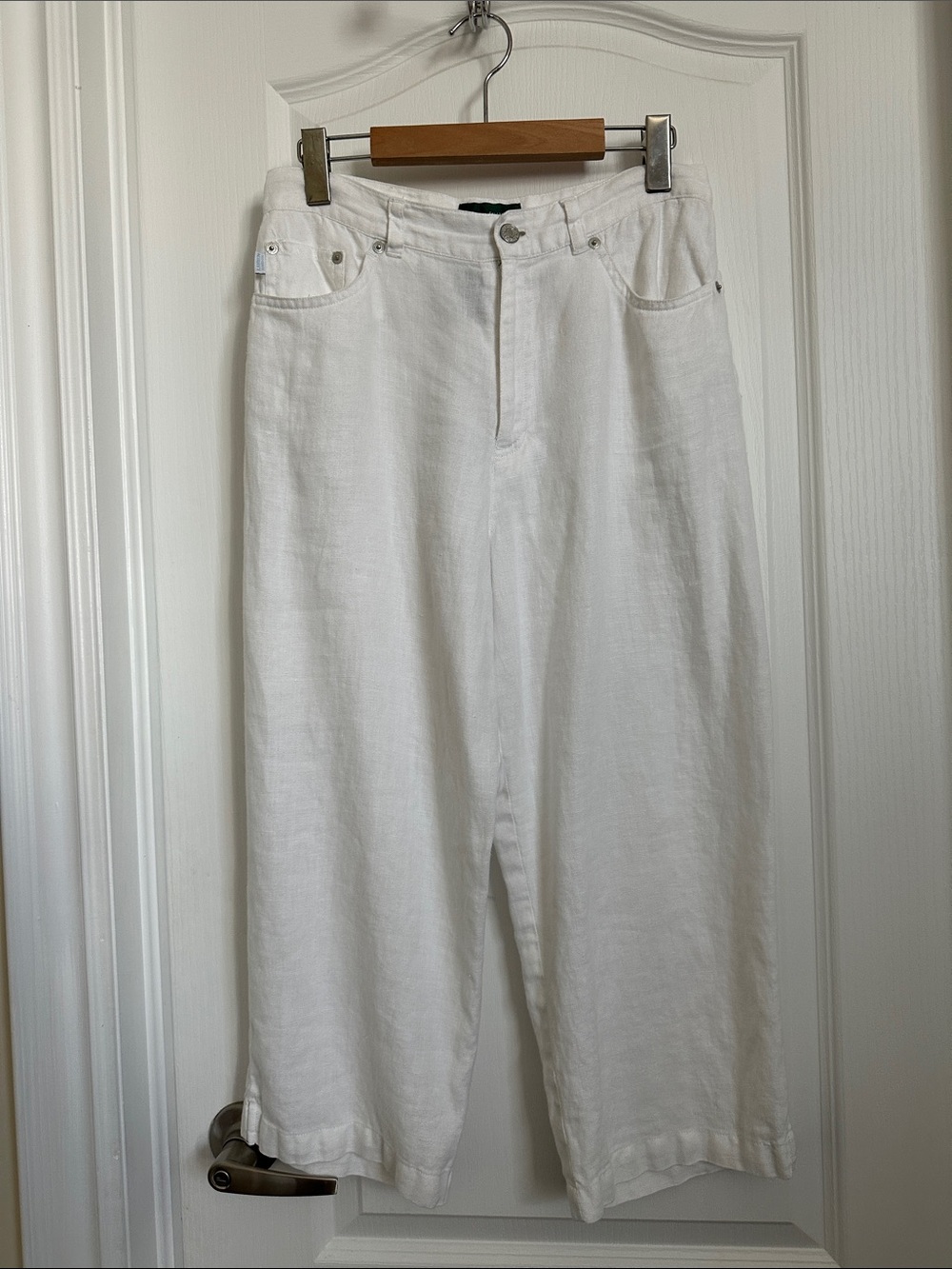 Ralph Lauren White Linen cropped pants